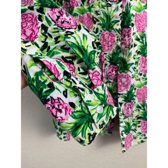 Charter Club Womens Linen blend Floral Long Sleeve Button up Shirt size Large - Picture 9 of 15